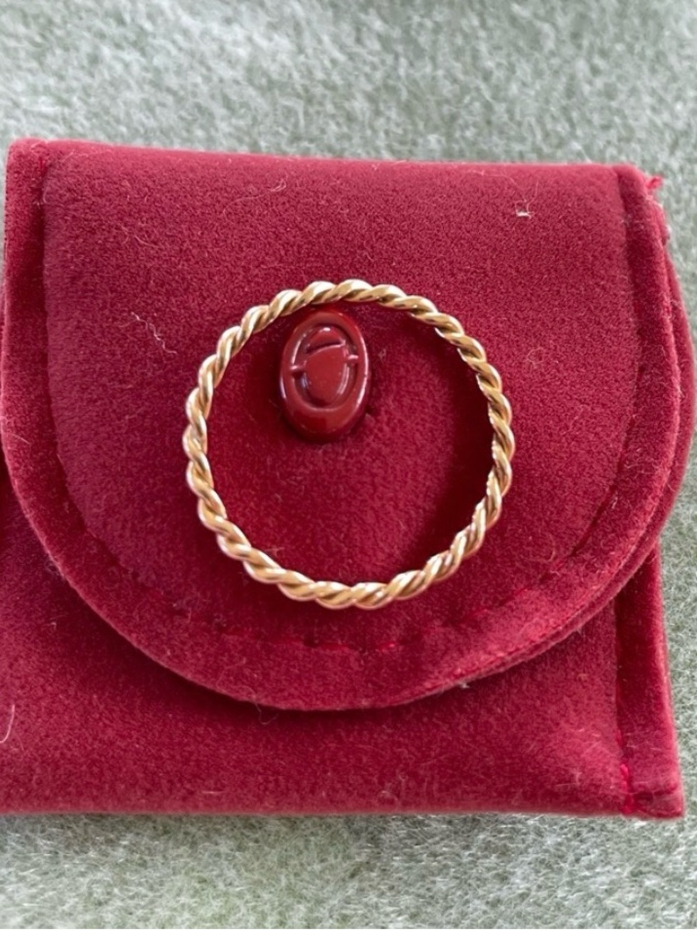 Aurate Twisted Rope Ring 18k Rose Gold size 8